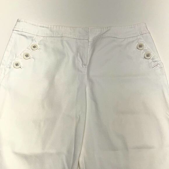 ERIC CASUAL Womens 12 Bright White Capri Pant - Picture 2 of 5